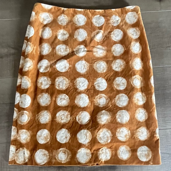 Maeve Dresses & Skirts - MAEVE Anthropologie Corded Dots Pencil Skirt Size 6 Mustard Gold Circles Lined